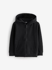Black Plain Zip Through Hoodie (3-16yrs) - Image 1 of 4