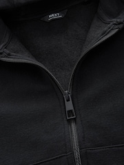 Black Plain Zip Through Hoodie (3-16yrs) - Image 3 of 4