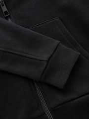 Black Plain Zip Through Hoodie (3-16yrs) - Image 4 of 4