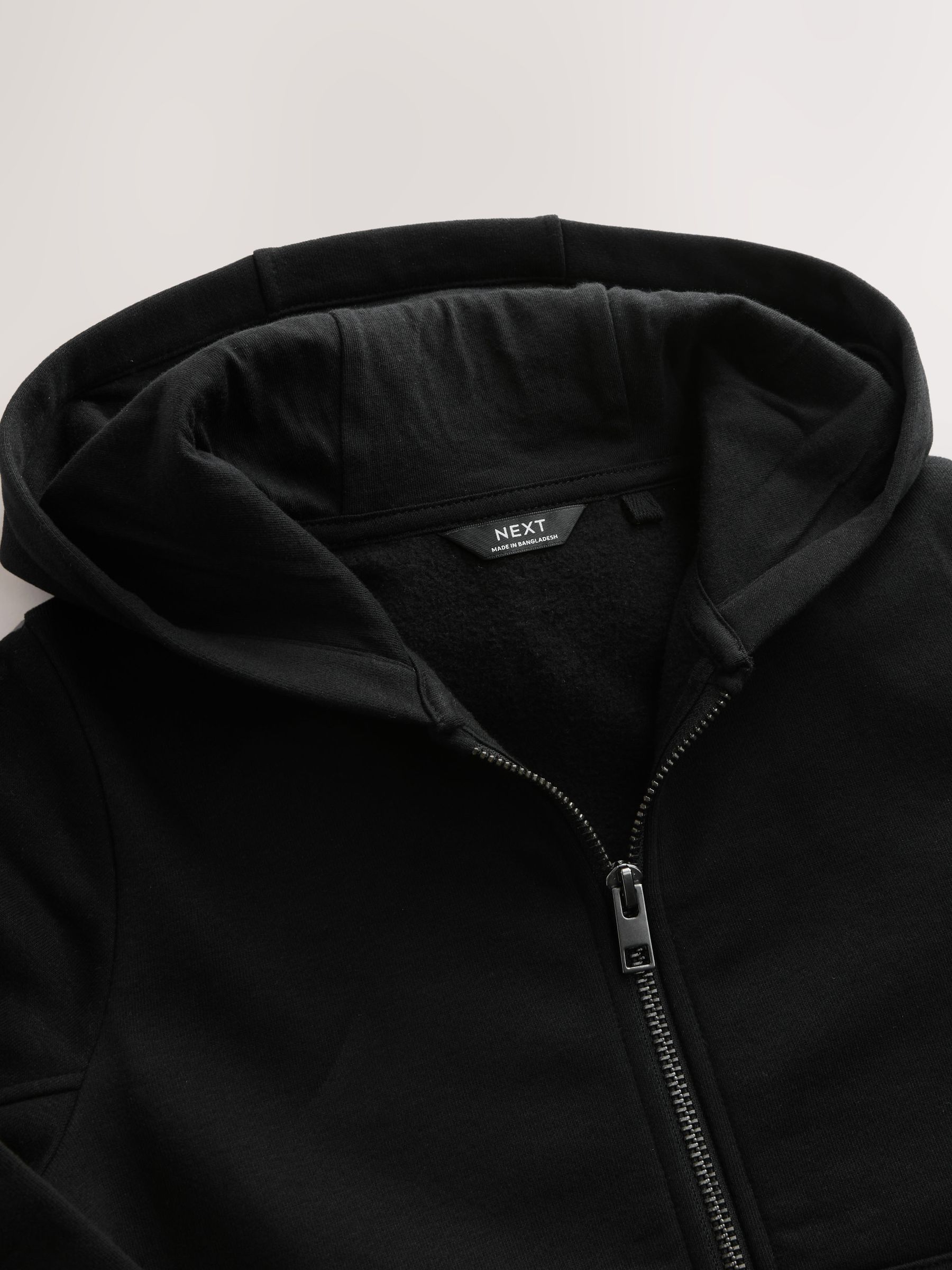 Buy Black Regular Fit Zip Through Hoodie (3-16yrs) from Next South