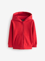 Red Plain Zip Through Hoodie (3-16yrs) - Image 1 of 4