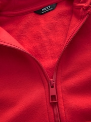 Red Plain Zip Through Hoodie (3-16yrs) - Image 3 of 4