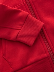 Red Plain Zip Through Hoodie (3-16yrs) - Image 4 of 4