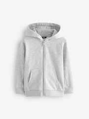 Grey Plain Zip Through Hoodie (3-16yrs) - Image 1 of 4