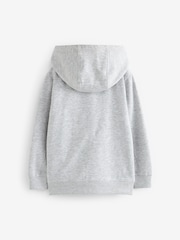 Grey Plain Zip Through Hoodie (3-16yrs) - Image 2 of 4