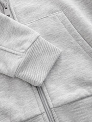 Grey Plain Zip Through Hoodie (3-16yrs) - Image 4 of 4