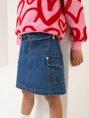 Angel & Rocket Blue 100% Cotton Molly Denim Cargo Skirt - Image 2 of 5