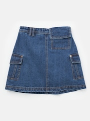 Angel & Rocket Blue 100% Cotton Molly Denim Cargo Skirt - Image 3 of 5