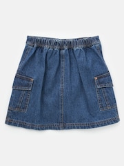 Angel & Rocket Blue 100% Cotton Molly Denim Cargo Skirt - Image 4 of 5
