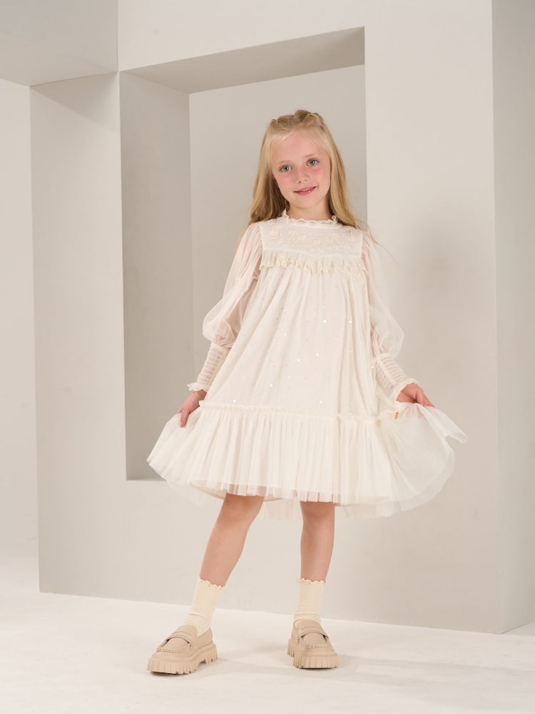Angel & Rocket Cream Beau Embroidered Boho Dress - Image 1 of 6