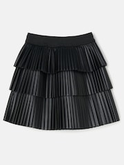 Angel & Rocket Harper PU Plisse Black Ruffle Skirt - Image 5 of 6