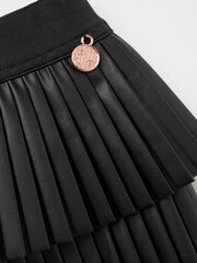 Angel & Rocket Harper PU Plisse Black Ruffle Skirt - Image 6 of 6