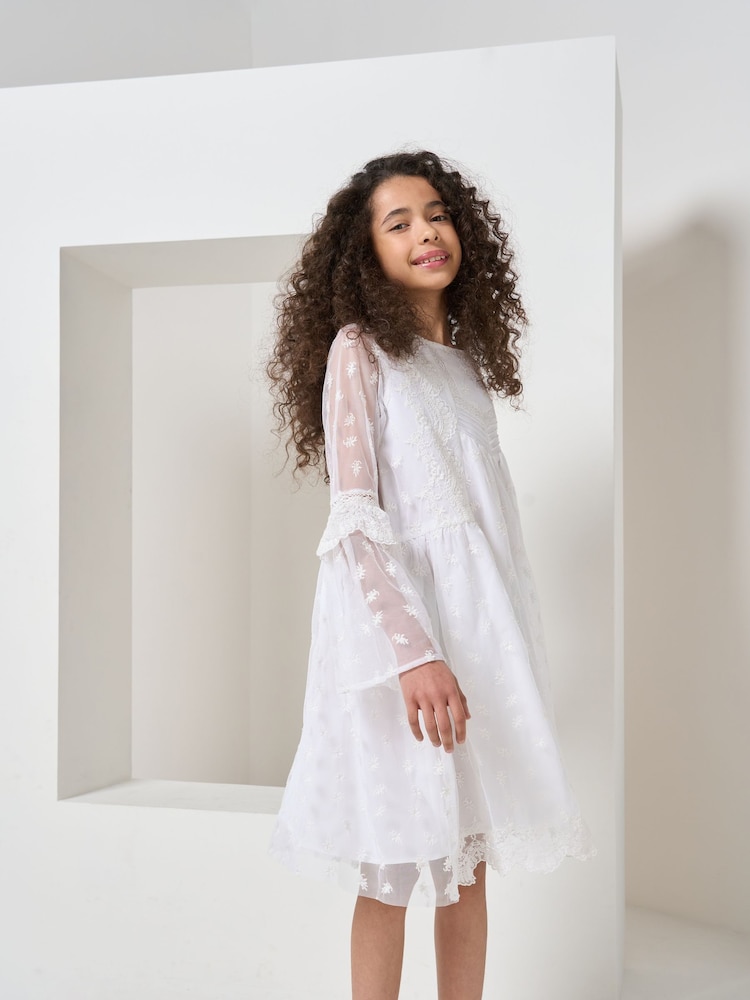 Angel & Rocket White Lace Bell Boho Dress - Image 1 of 3