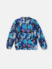Angel & Rocket Blue Willow Print Frill Blouse - Image 3 of 4