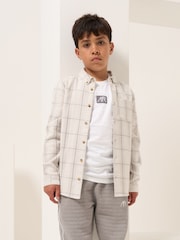 Angel & Rocket Cream Noah Check Pocket 100% Cotton Shirt - Image 1 of 6