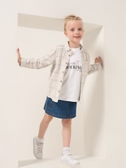 Angel & Rocket Cream Noah Check Pocket 100% Cotton Shirt - Image 2 of 6