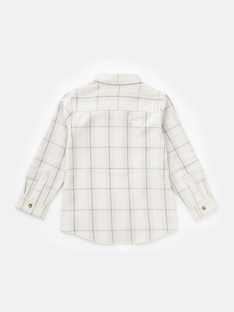 Angel & Rocket Cream Noah Check Pocket 100% Cotton Shirt - Image 5 of 6