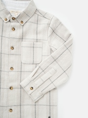 Angel & Rocket Cream Noah Check Pocket 100% Cotton Shirt - Image 6 of 6