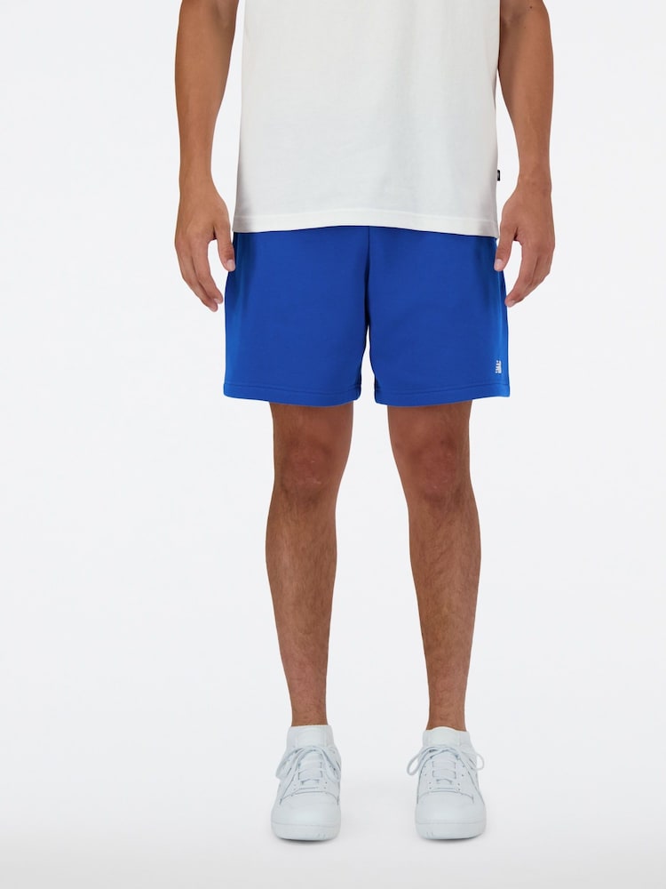 New Balance Blue 100% Cotton Fleece Shorts - Image 1 of 5