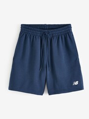 New Balance Blue 100% Cotton Fleece Shorts - Image 5 of 5