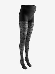 Black Lace Maternity Pattern Tights - Image 4 of 6