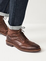 Brown Modern Heritage Brogue Boots - Image 1 of 6
