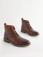 Brown Modern Heritage Brogue Boots - Image 2 of 6