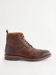 Brown Modern Heritage Brogue Boots - Image 3 of 6