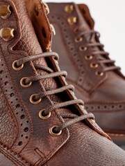 Brown Modern Heritage Brogue Boots - Image 4 of 6