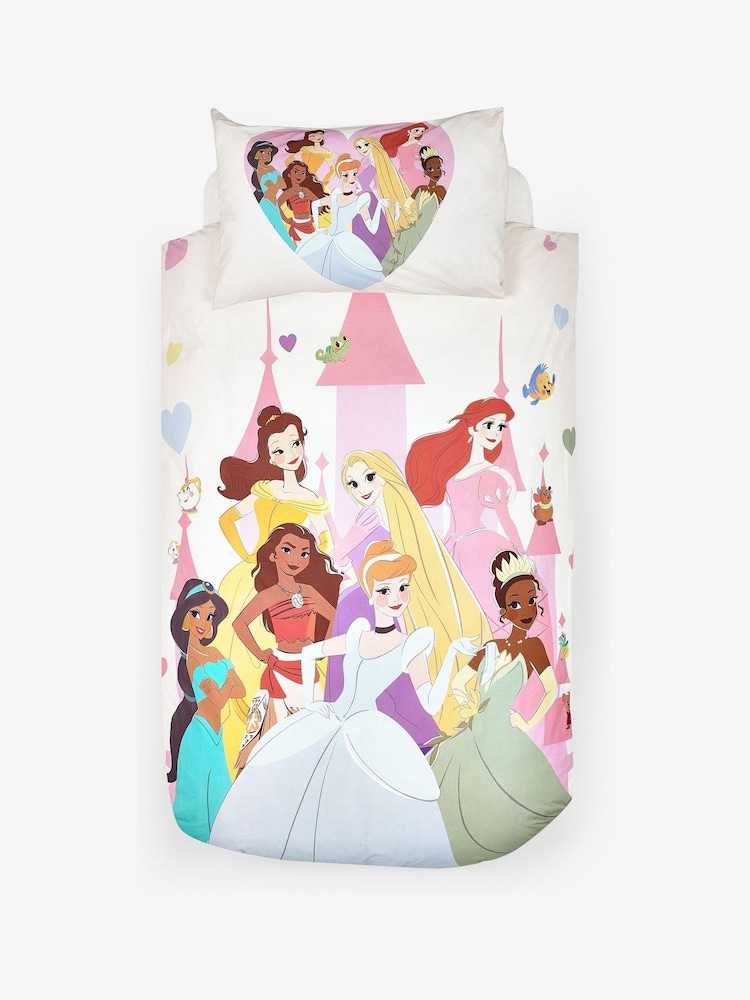 Pink Disney Princess 100% Cotton Duvet Cover and Pillowcase Set - Image 7 of 10