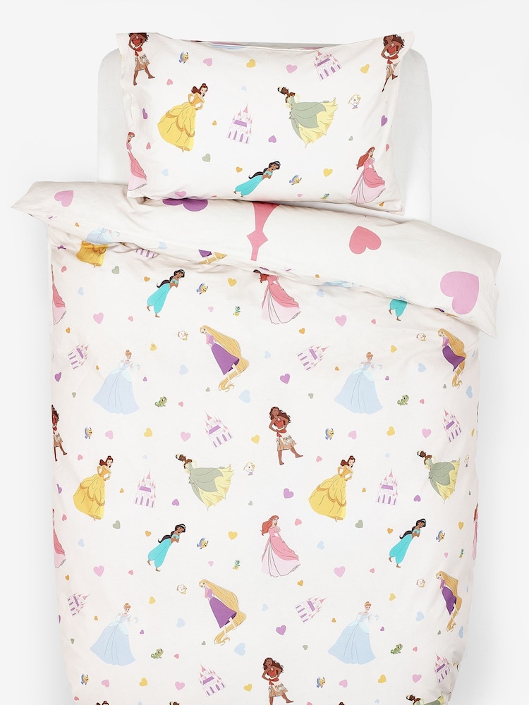 Pink Disney Princess 100% Cotton Duvet Cover and Pillowcase Set - Image 8 of 10