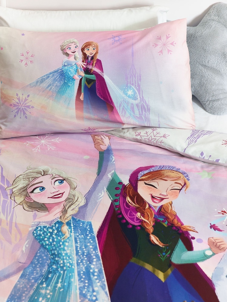 Disney Frozen Pink 100% Cotton Duvet Cover and Pillowcase Set - Image 3 of 9