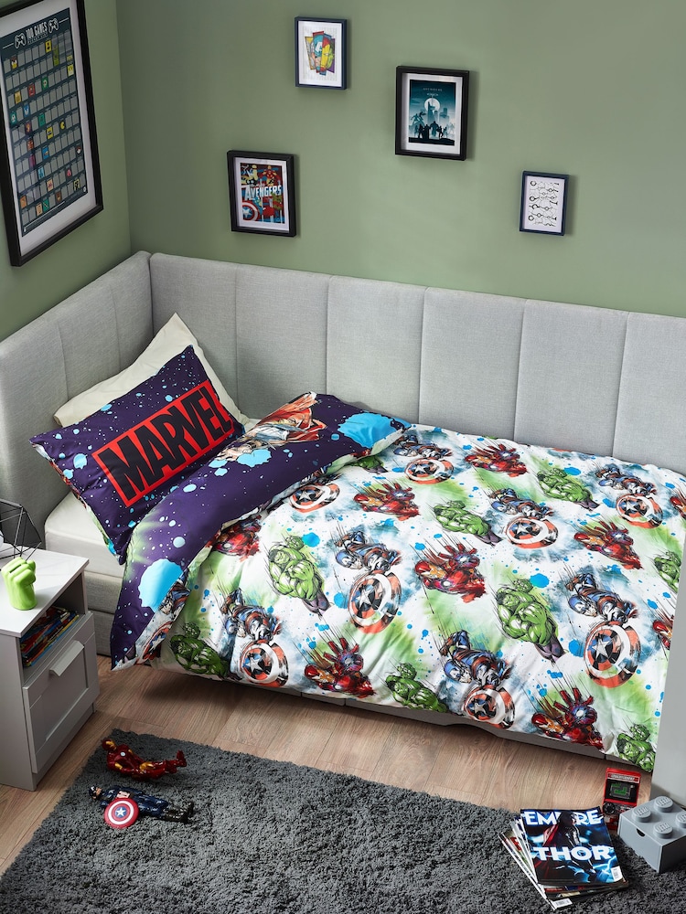 Blue Marvel 100% Cotton Duvet Cover and Pillowcase Set - Image 2 of 10