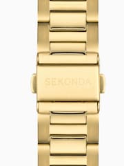 Sekonda Mens Circuit 39mm Analogue Gold Tone Watch With Case And Stainless Steel Bracelet With Dial - Image 6 of 6