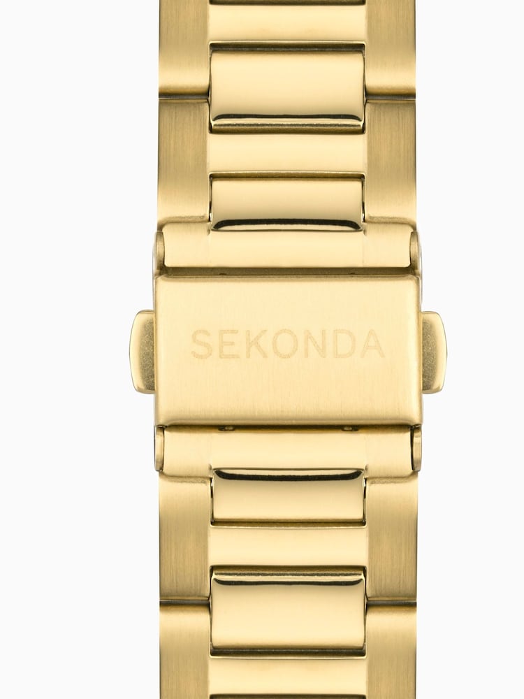 Sekonda Mens Circuit 39mm Analogue Gold Tone Watch With Case And Stainless Steel Bracelet With Dial - Image 6 of 6