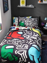 Black Among Us 100% Cotton Duvet Cover and Pillowcase Set - Image 1 of 7