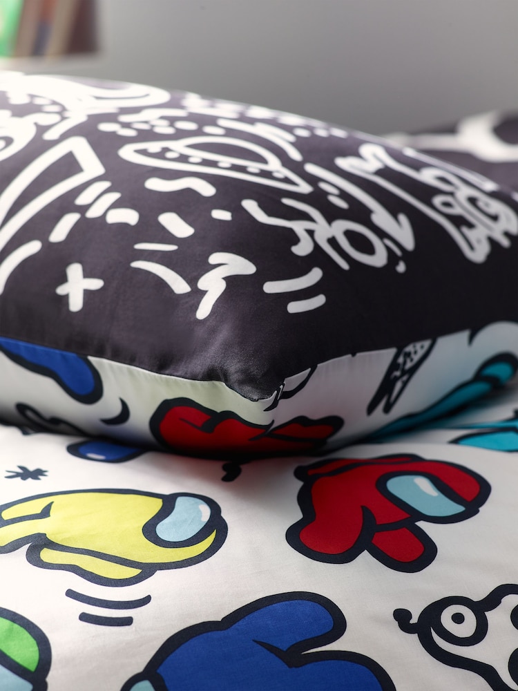 Black Among Us 100% Cotton Duvet Cover and Pillowcase Set - Image 2 of 7