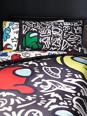 Black Among Us 100% Cotton Duvet Cover and Pillowcase Set - Image 4 of 7