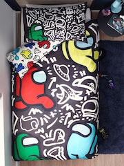 Black Among Us 100% Cotton Duvet Cover and Pillowcase Set - Image 6 of 7