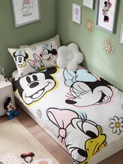 White Disney Minnie Mouse 100% Cotton Single Duvet Cover and Pillowcase Set - Image 1 of 10