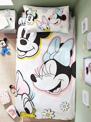 White Disney Minnie Mouse 100% Cotton Single Duvet Cover and Pillowcase Set - Image 3 of 10