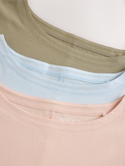 Blue/Pink/Brown Grown On Cap Sleeve T-Shirts 3 Pack - Image 10 of 11