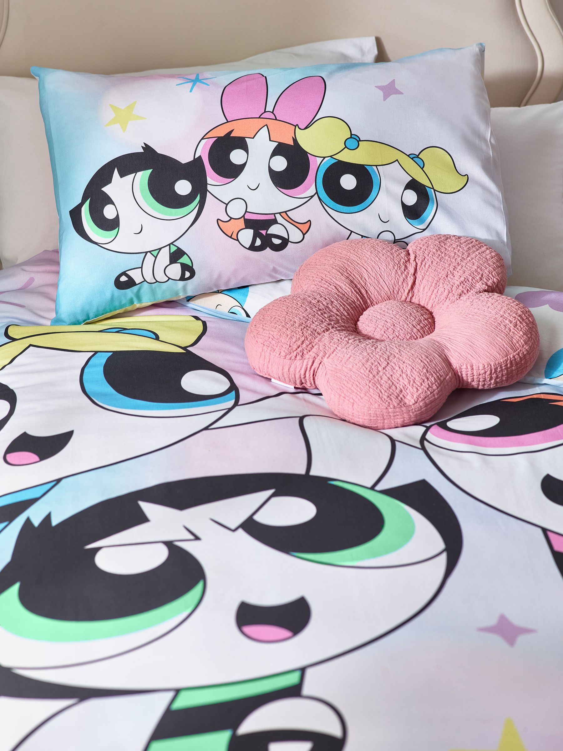 Buy Pink Powerpuff Girls 100 Cotton Duvet Cover and Pillowcase Set from Next Luxembourg