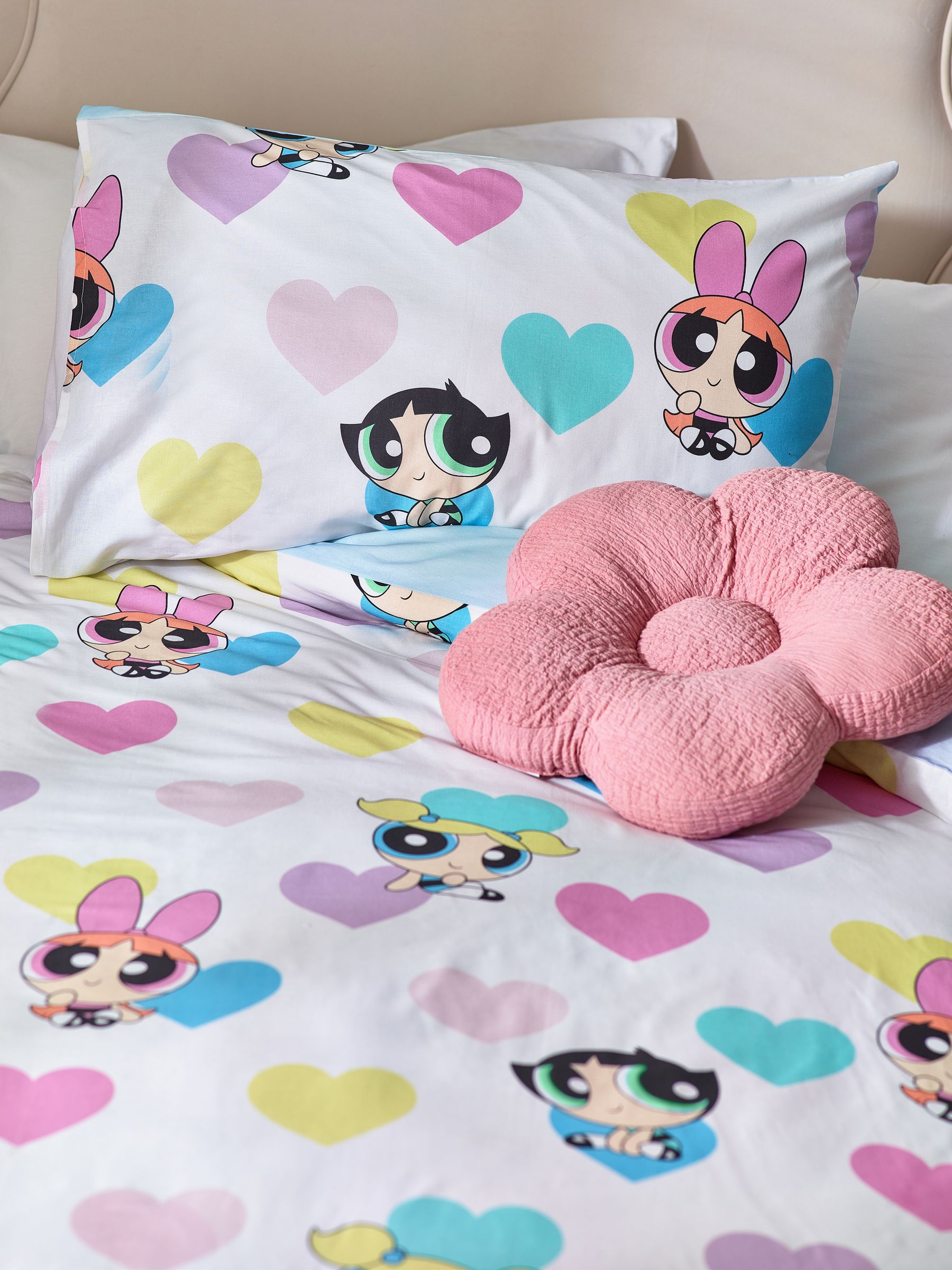 Buy Pink Powerpuff Girls 100 Cotton Duvet Cover and Pillowcase Set from Next Luxembourg