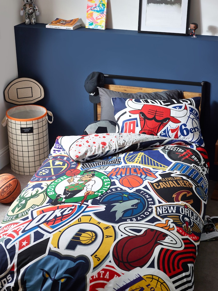 Juego de funda de edredón y funda de almohada individual de algodón 100 % con diseño de la NBA - Imagen 2 de 7 Juego de funda de edredón y funda de almohada individual de algodón 100 % con diseño de la NBA - Imagen 2 de 7