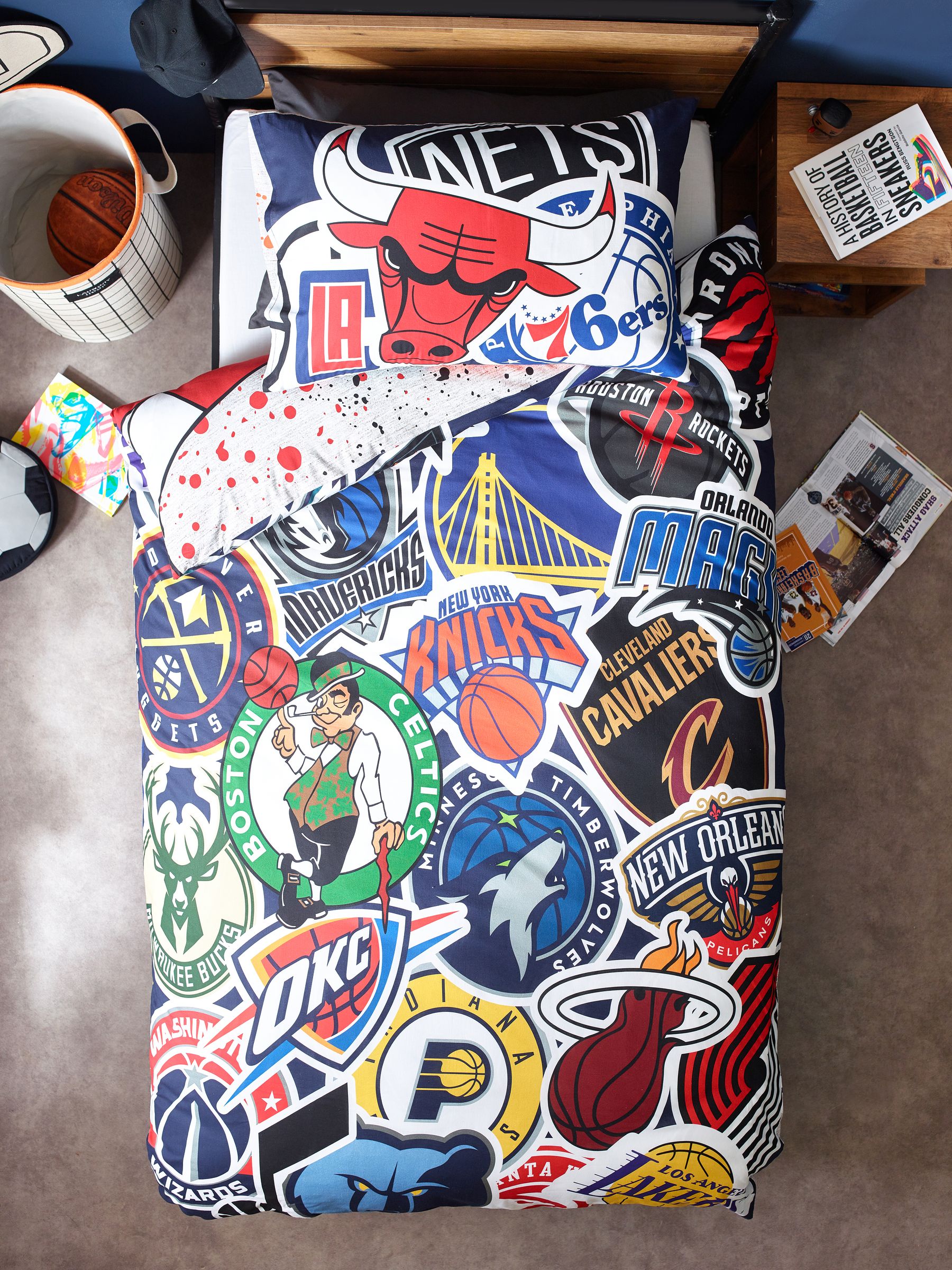 Next：日本 NBA コットン 100% シングル デュベカバー & 枕カバー