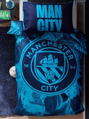 Blue Manchester City 100% Cotton Single Duvet Cover and Pillowcase Set - Image 3 of 9