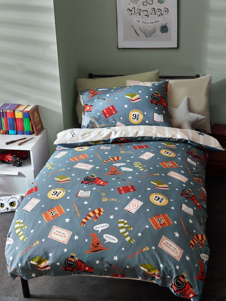 Natural Harry Potter 100% Cotton Duvet Cover and Pillowcase Set - Image 2 of 7