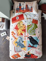 Natural Harry Potter 100% Cotton Duvet Cover and Pillowcase Set - Image 3 of 7