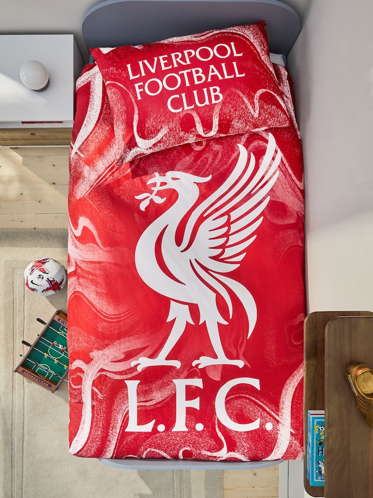 Red Liverpool FC 100% Cotton Duvet Cover and Pillowcase Set - Image 1 of 6